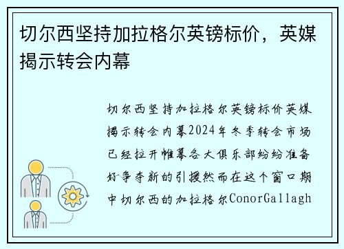 切尔西坚持加拉格尔英镑标价，英媒揭示转会内幕