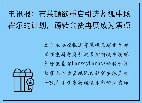 电讯报：布莱顿欲重启引进蓝狐中场霍尔的计划，镑转会费再度成为焦点